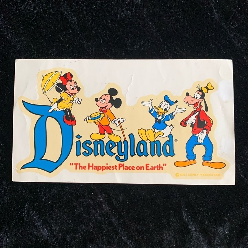 Vintage Disneyland Decal Transfer Souvenir The Happiest Place On Earth